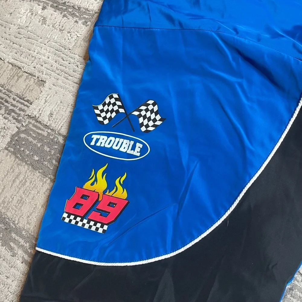 NWT Y2K Aeropostale Colorblock Racing Bomber Jacket Blue‎ Black Size XXL